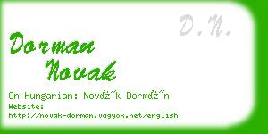 dorman novak business card